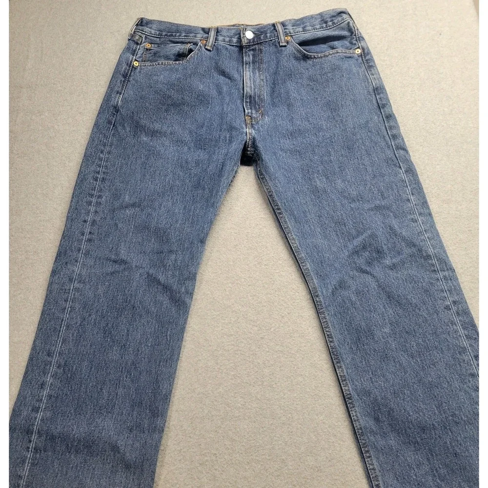 Levi's 505 Regular Fit Straight Leg Blue Denim Jeans Mens Size 36x30